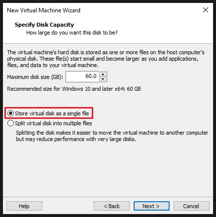 Kapasitas Disk Virtual Machine VMware