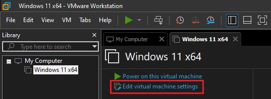 Setting Virtual Machine VMware