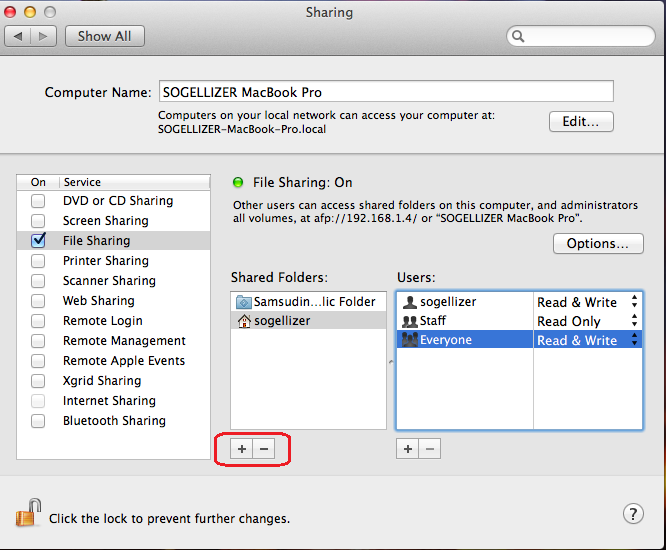 Tambah Folder Sharing Mac OS