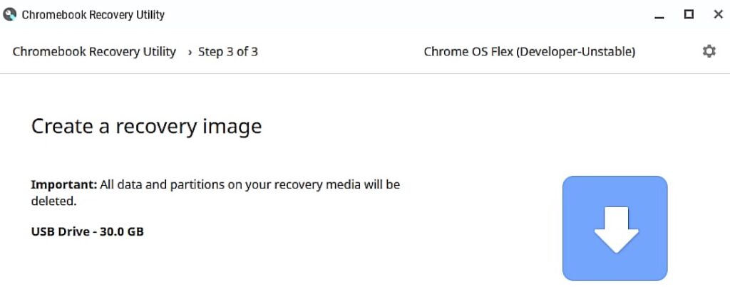 Create a recovery image - Cara Install Chrome OS Flex