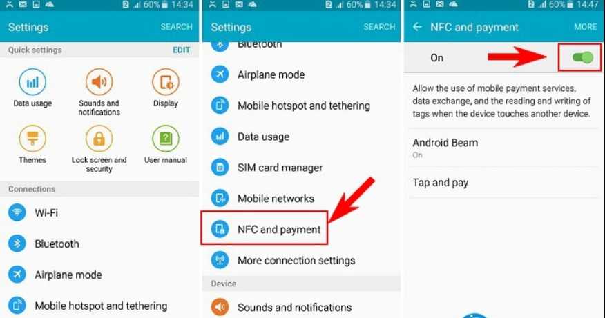 cara mengaktifkan nfc di samsung