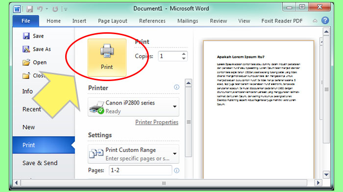 cara print bolak balik di word