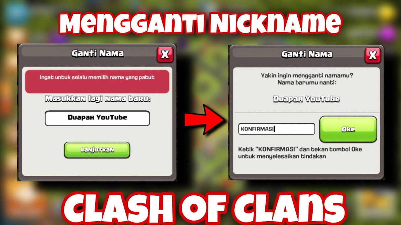 cara mengganti nama di coc